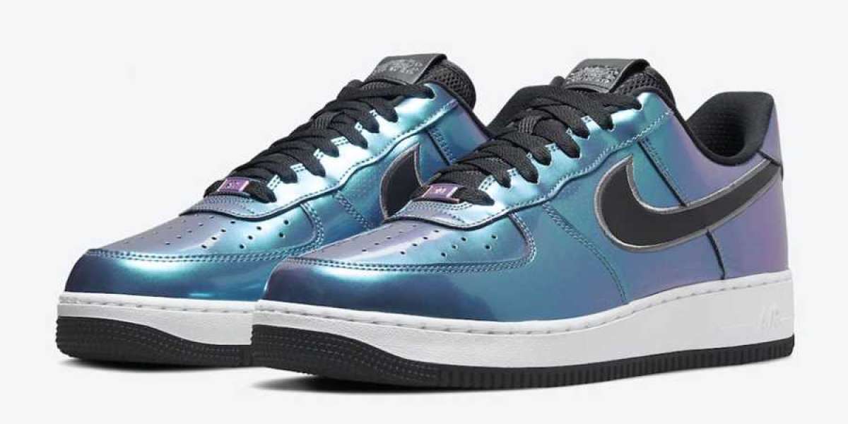Rainbow holographic material! The new Nike Air Force 1 Low "Iridescent" DQ6037-001 is shocking!