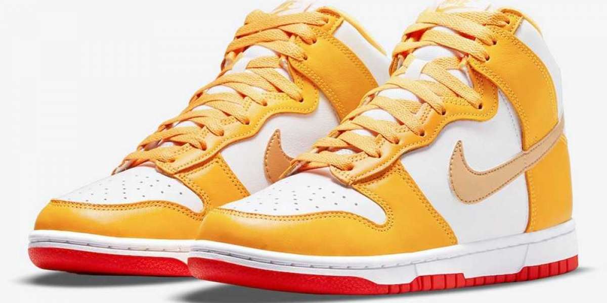New Nike Dunk High Laser Orange DQ4691-700 golden color is too eye-catching!