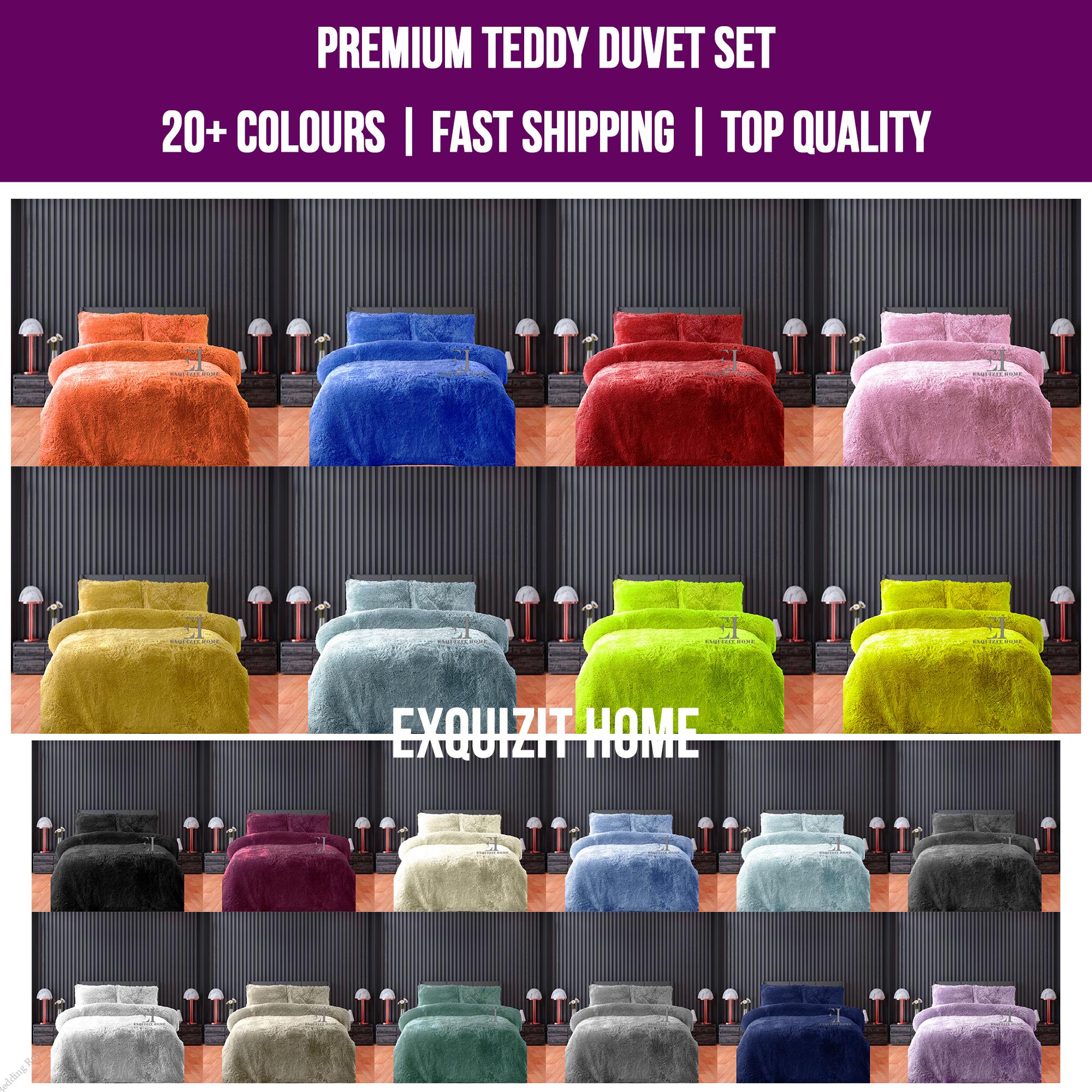 Teddy Bear Fleece Duvet Cover Bedding Royal -