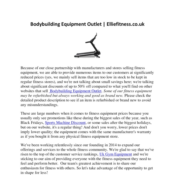 Bodybuilding Equipment Outlet Elliefitness | Pearltrees