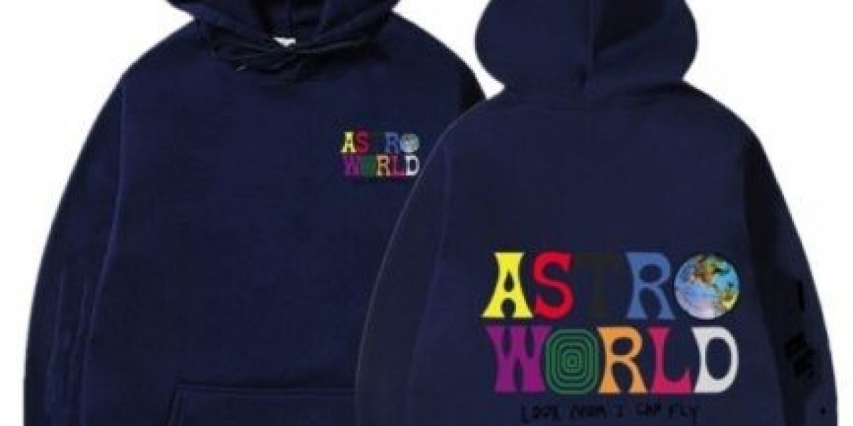 "Celestial Comfort Meets Urban Edge: The Astroworld Navy Blue Hoodie"