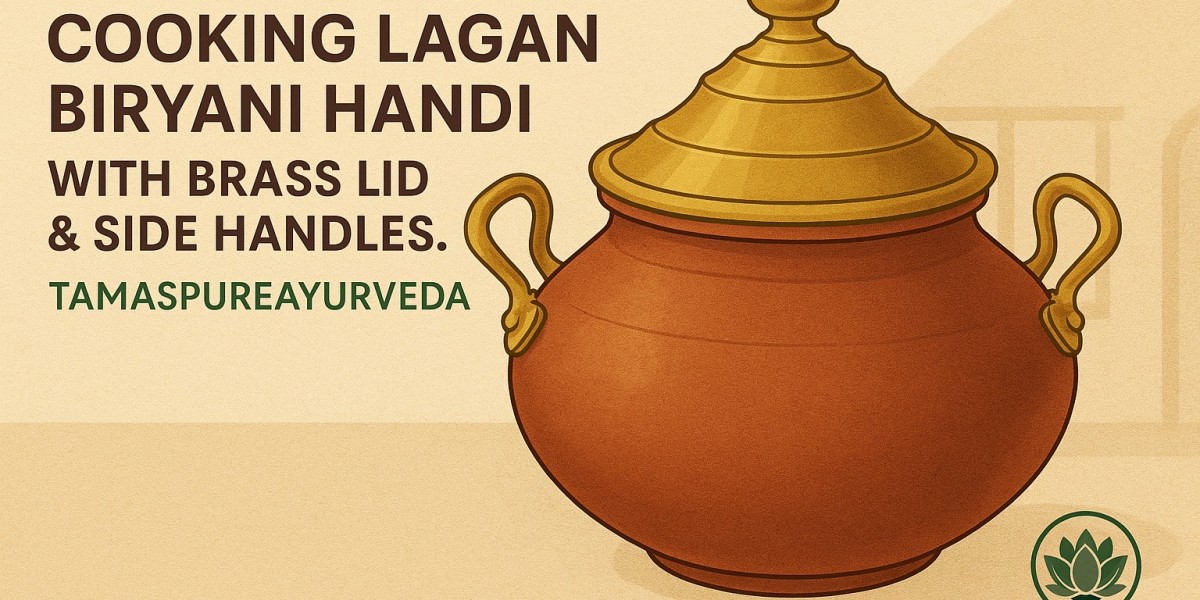 Pure Copper Cooking Lagan Biryani Handi with Brass Lid & Side Handles | Tamaspureayurveda