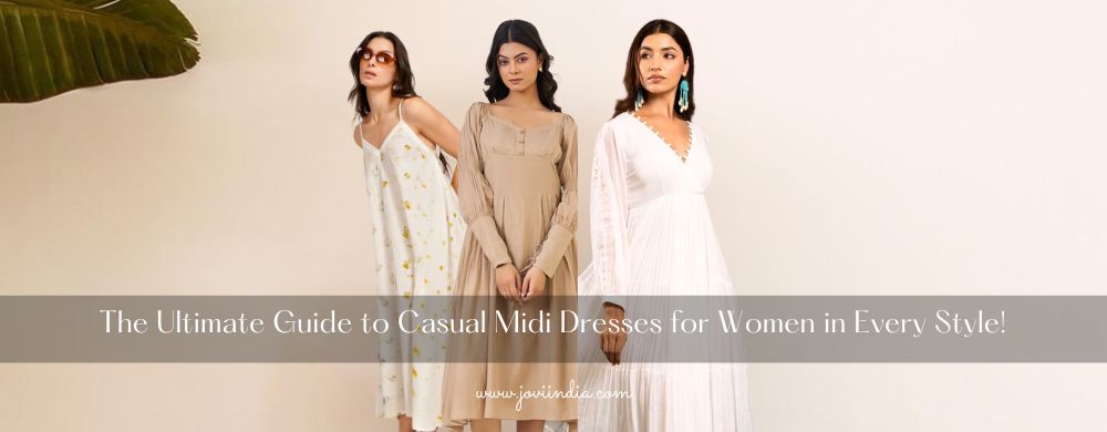 Casual Midi Dress for Women by JOVI India – Effortless Style Every Day