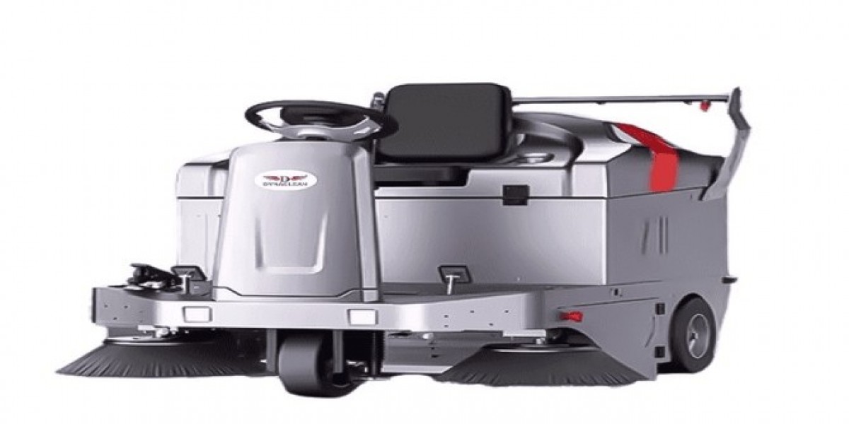 The trusted ride-on sweeper machine from Dynaclean Industries assures everyday cleaning