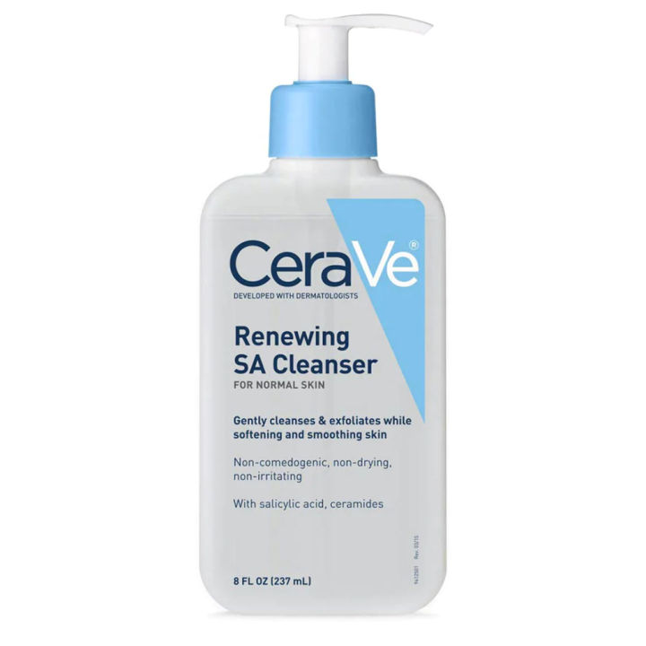 CeraVe Renewing SA Cleanser 237ml – Gentle Exfoliating Face Wash with Salicylic Acid & Ceramides | Dermatologist-Tested, Non-Comedogenic Cleanser for Smooth & Healthy Skin | Daraz.pk