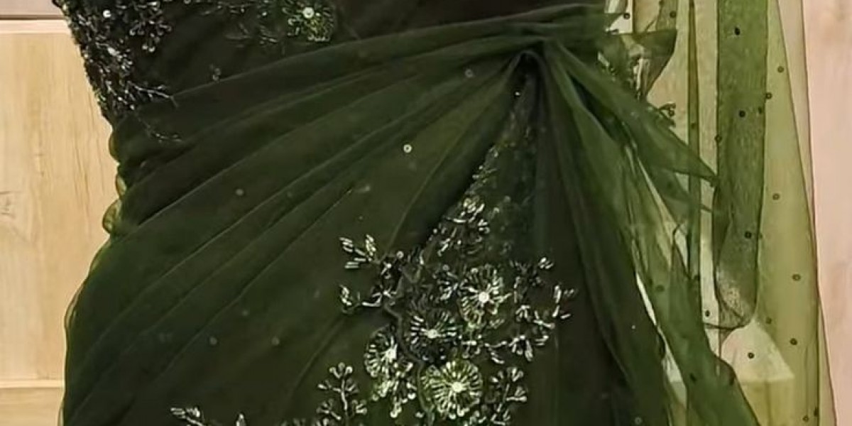 Green Net Saree: Graceful Glamour and Modern Elegance with Gulbhahar