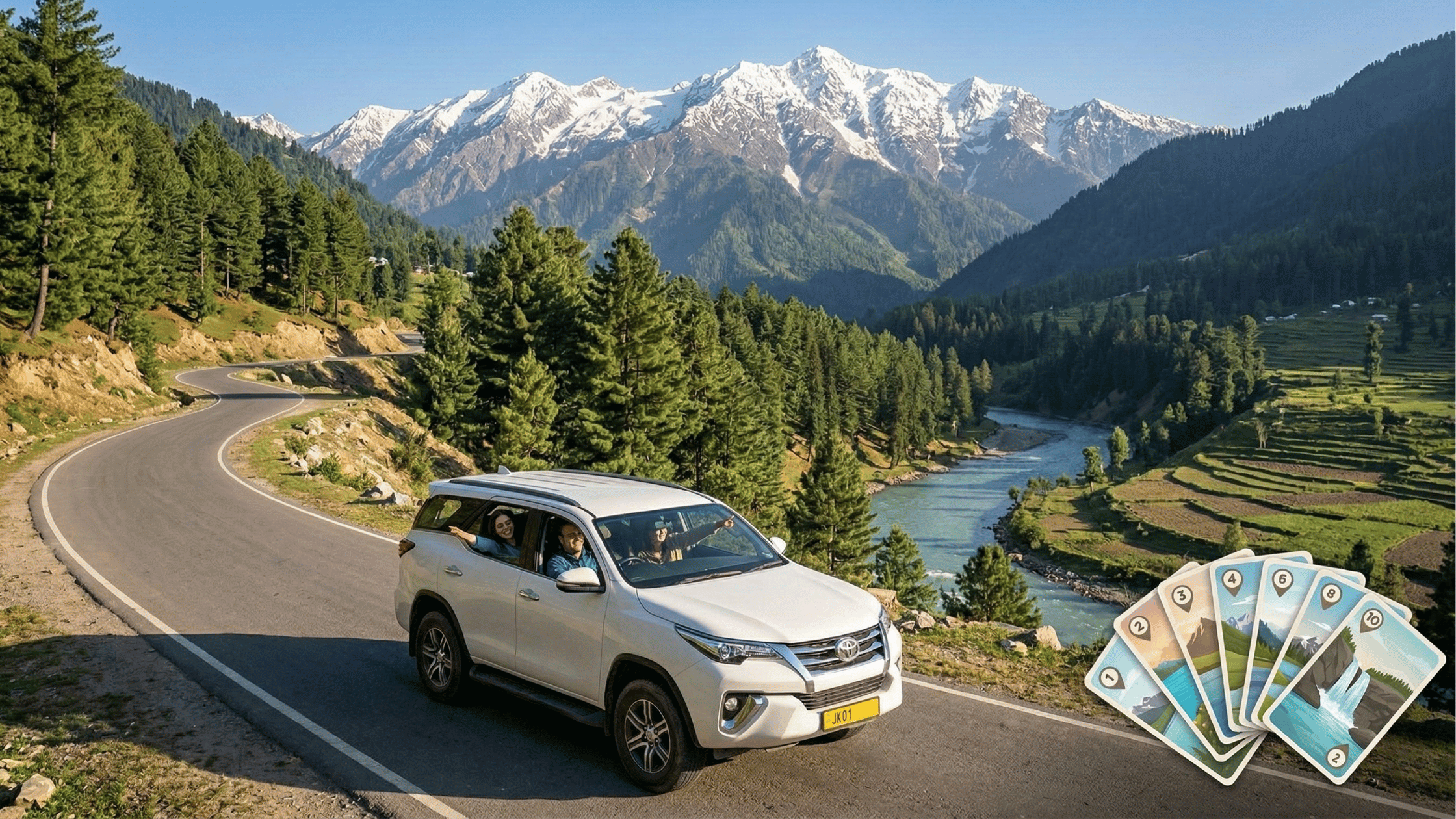 Top 10 Scenic Road Trips in Kashmir You Can Explore by Private Cab - Kashmir Car Rental Tariff