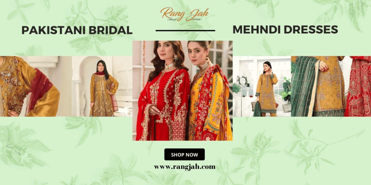 Shop Elegant Pakistani Mehndi Dresses at Rang Jah for Your Special Day