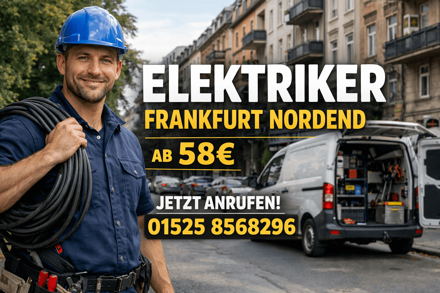 Elektriker Frankfurt Nordend – professionelle Hilfe ab 58€
